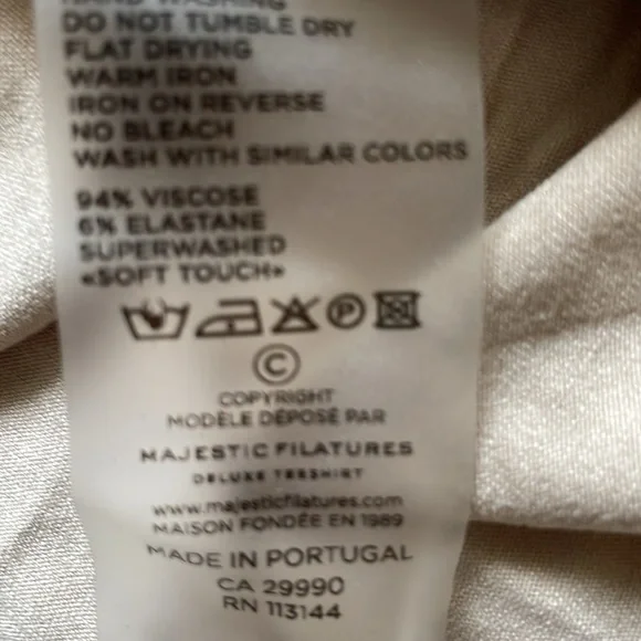 NWT‎ | Majestic Filatures Soft Touch Gold Metallic T Shirt - $215 - Picture 7 of 7